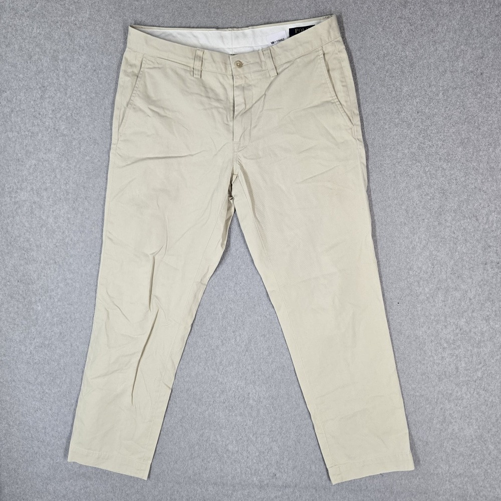 Polo Ralph Lauren Men Pants 32/30 Beige Chino Twill Slim 29" Inseam Preppy